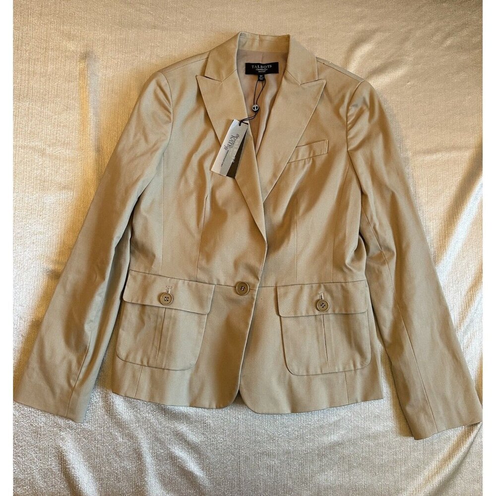 NWT Talbots Khaki Brown All Season Blazer Jacket The Kate Fit Curvy Sz 6P